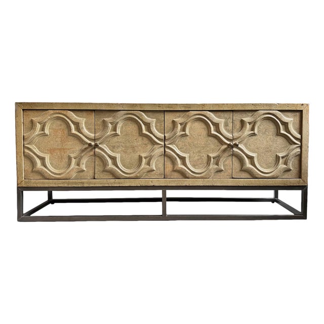 Salvaged Wood Moorish Roma Sideboard Credenza For Sale