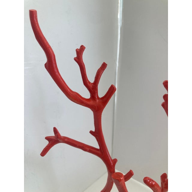 Red Coral Faux Metal Sculpture For Sale - Image 8 of 10