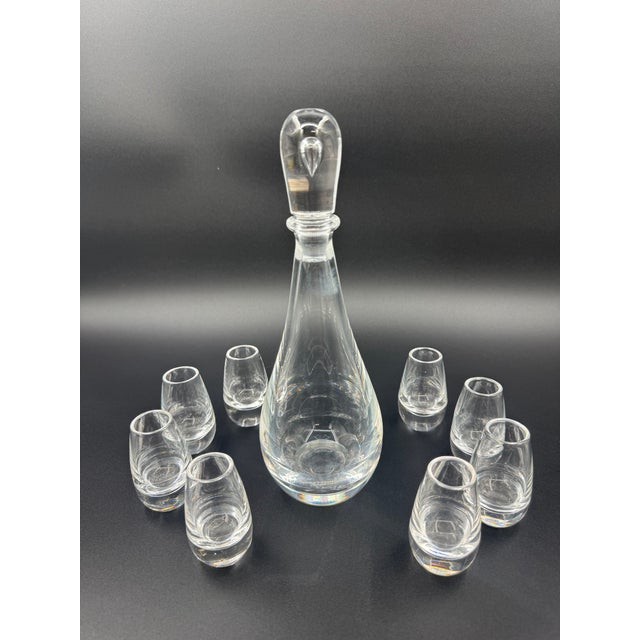 Late 20th Century Late 20th Century Steuben Crystal Decanter Set- 9 Pieces For Sale - Image 5 of 6