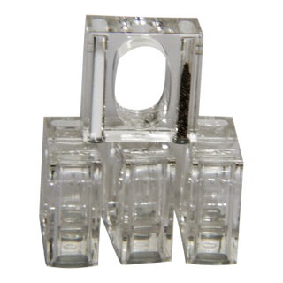1980s Lucite Salt & Pepper Shaker Napkin Rings - Set of 4 For Sale