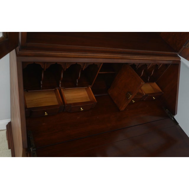 1980s Statton Cherry Secretary Desk W. Bookcase Top For Sale - Image 5 of 18