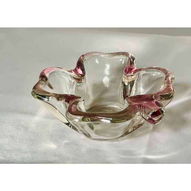 Pink Vintage Four Leaf Clover Trinket Dish For Sale - Image 8 of 11