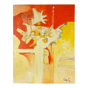 When Red Meets Yellow - Original Abstract in the Style of Diebenkorn and Rothko by Donald Roberts