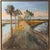 Palmettos line the remnants of an old intercoastal lowcountry bridge. One-of-a-kind original oil painting on a 24x24-inch...