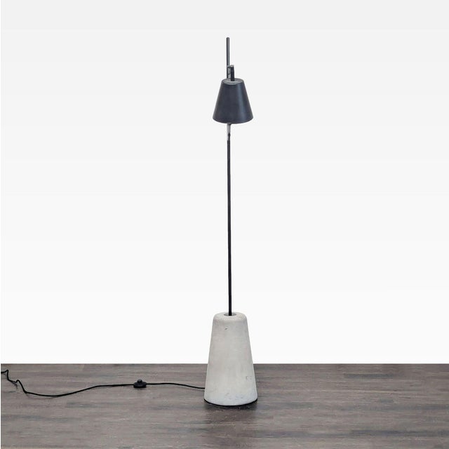 Eq3 Modern Black Floor Lamp With Concrete Base For Sale - Image 4 of 10