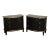 Century Omni Collection Contemporary Pair of Bow Front Ebonized Chests For Sale