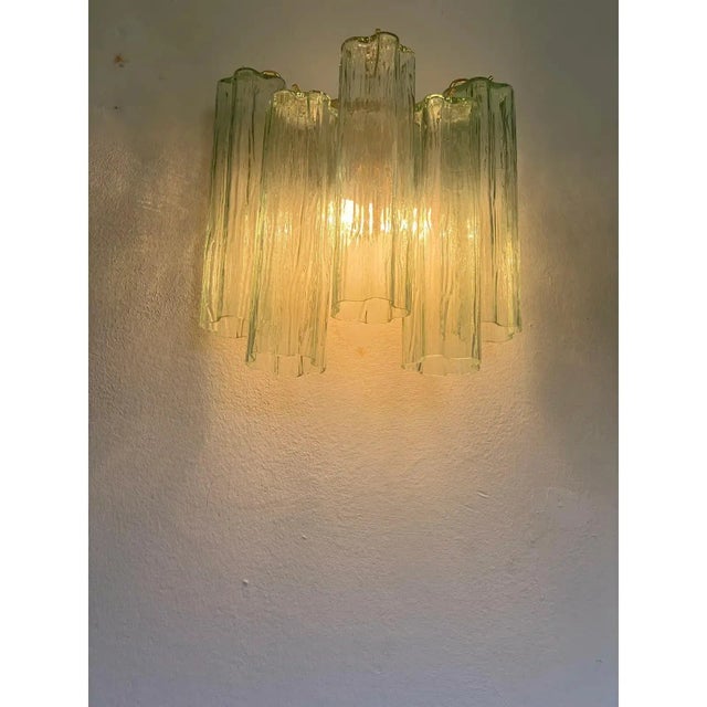 Italian Wall Light in Green Tronchi Murano Glass by Simoeng For Sale - Image 6 of 13