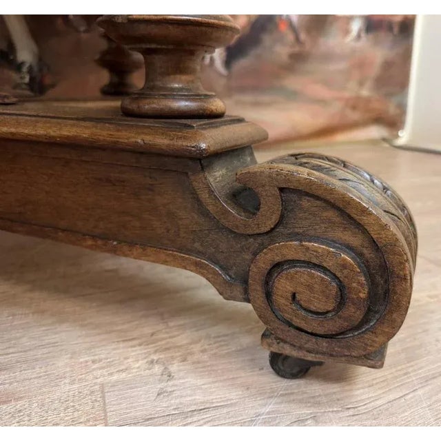 Circular Walnut Dining Room Table For Sale - Image 5 of 9