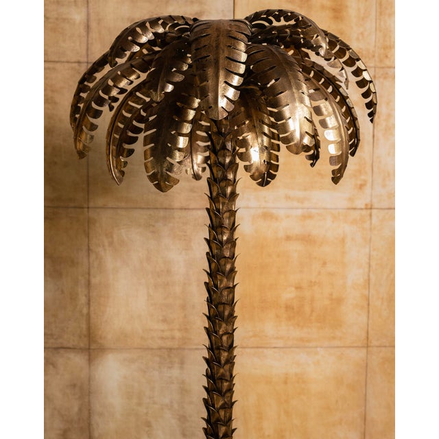 French 1970s Maison Jansen Palm Floor Lamps - a Pair For Sale - Image 3 of 10