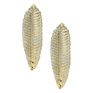 Venetian Gold Graniglia Leaf Murano Glass Wall Sconces by Simoeng for Simoeng, Set of 2 For Sale