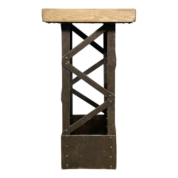 Industrial Riveted Side Table, 1960s For Sale