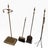 Metal Vintage Brass Fireplace Tools Set For Sale - Image 7 of 8