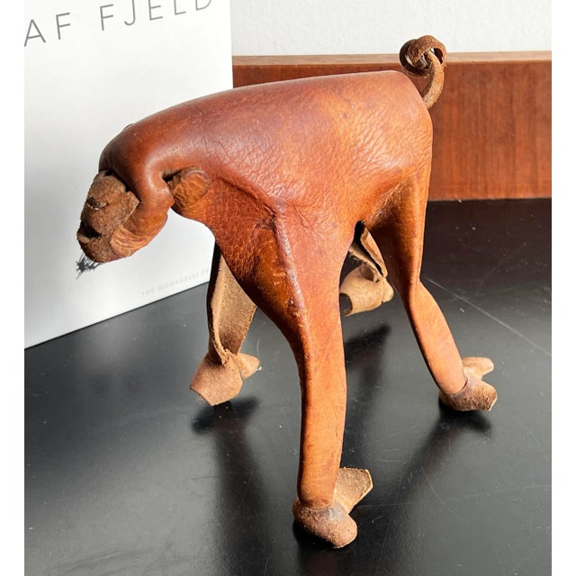 Animal Skin Vintage 1960's Modernist German Leather Monkey by Deru For Sale - Image 7 of 9