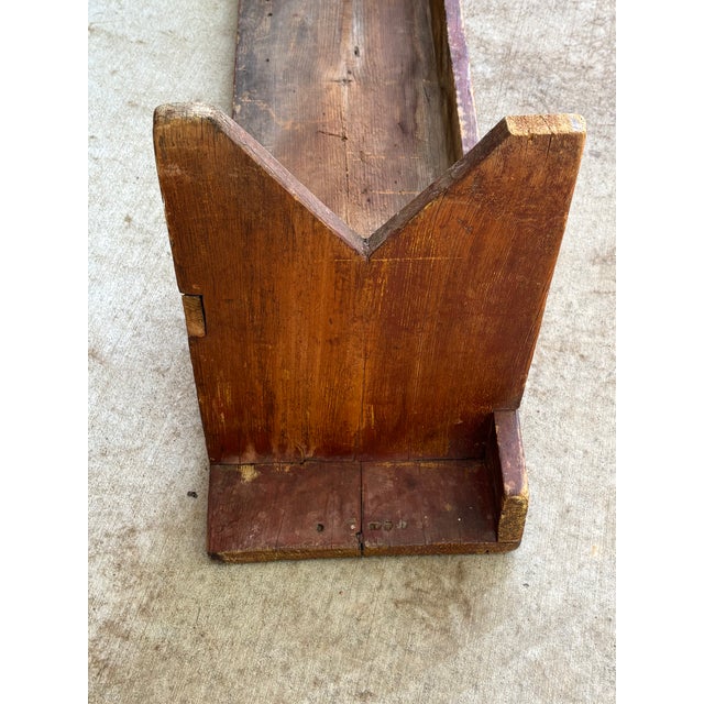 Antique Early American Americana Primitive Plank Wood Farm Bench, 19th Century For Sale - Image 12 of 18