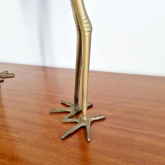 Metal Brass Flamingo Statues, Italy, 1970s, Set of 2 For Sale - Image 7 of 8