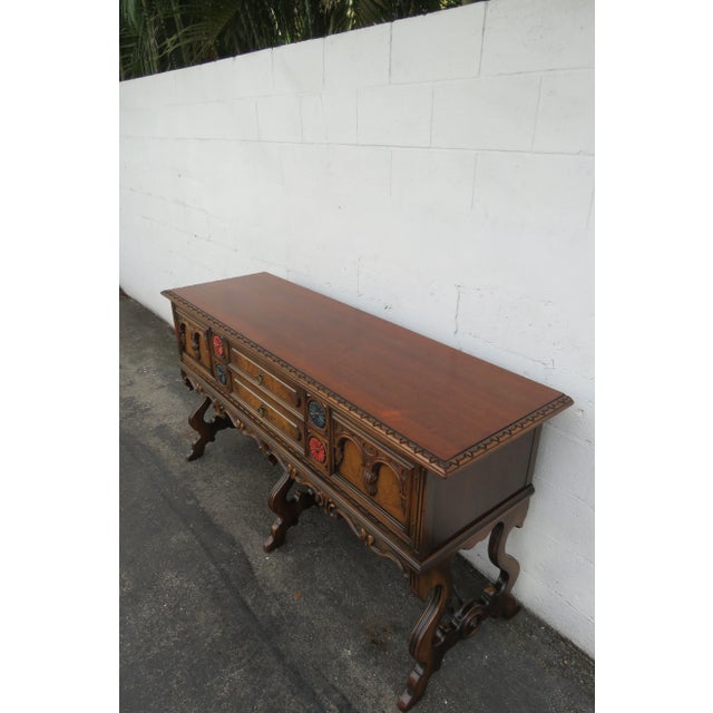 Berkey and Gay Early 1900s Carved Long Sideboard Buffet Credenza Bathroom Vanity 5630 For Sale - Image 11 of 11