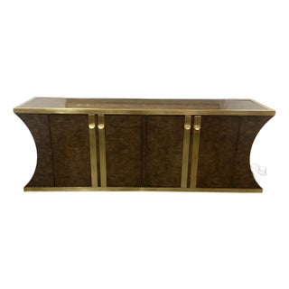 1970s Mastercraft Burl Credenza For Sale