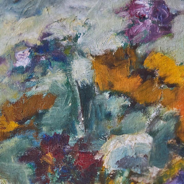 Sunflowers in White Vase, Oil on Canvas, 1940s For Sale - Image 11 of 14