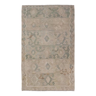 Turkish Vintage Kilim Gallery Rug With Sub-Geometric Design 5'2 X 9'1 For Sale