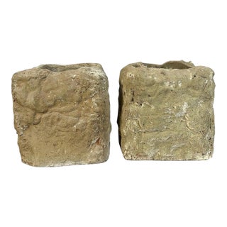 Pair of Terra Cotta Planters With Organic Sculptural Form For Sale