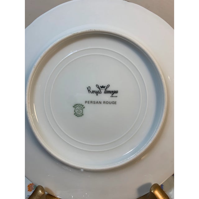 Limoges, France 1980s Royal Limoges Persian Rouge Porcelain Appetizer Plates Set of 5 For Sale - Image 4 of 8