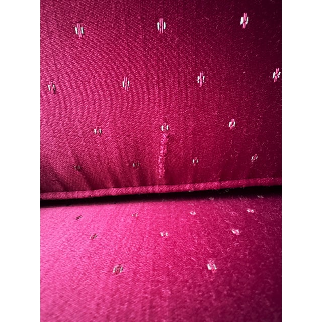Late 20th Century Drexel Heritage Burgundy Wine Queen Anne Wingback Accent Chairs For Sale - Image 12 of 18