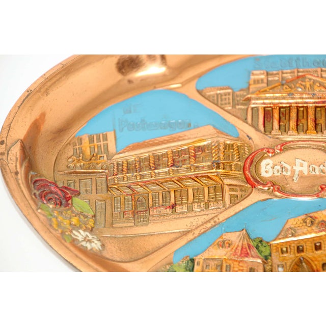Hand-Painted Copper Plates, German Souvenir, Arts and Crafts Style For Sale - Image 10 of 15