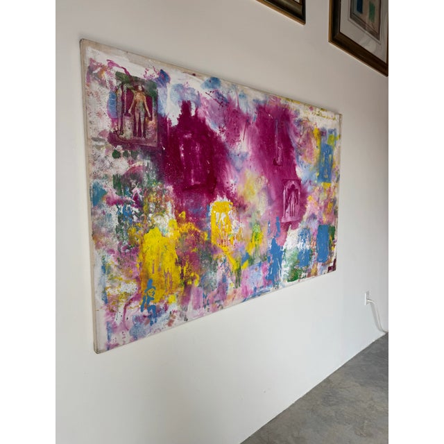 A vivid and dynamic original acrylic on canvas by mid-20th-century artist Helen Stein (1896–1964), signed in the lower...