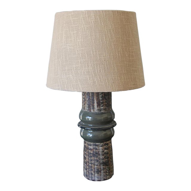 1960s Large Nils Kähler Stoneware Conical-Shaped Lamp For Sale