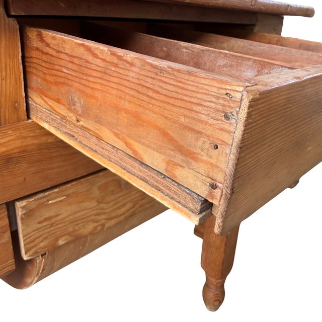 Antique American Primitive Handmade Pine Possum Belly Baker's Cabinet For Sale - Image 9 of 16
