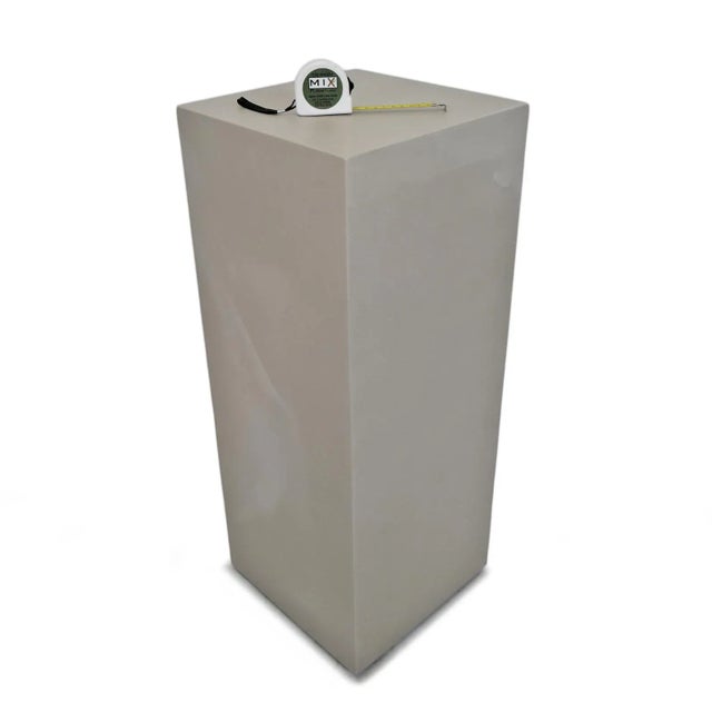 Contemporary Minimalist Cement Resin Pedestal Stand For Sale - Image 3 of 4