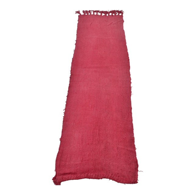 Orange Vintage Hemp Runner Rug For Sale