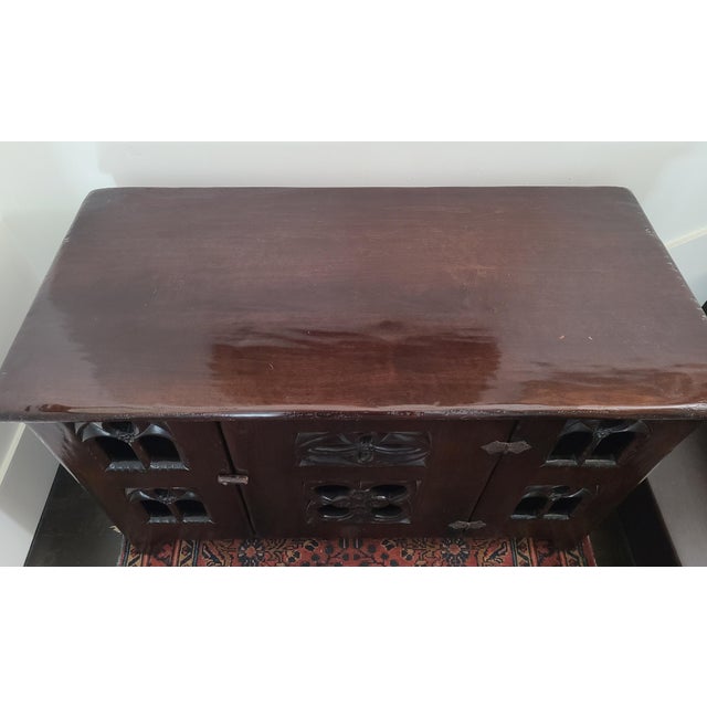 Vintage English Gothic Aumbry Cupboard For Sale - Image 15 of 17