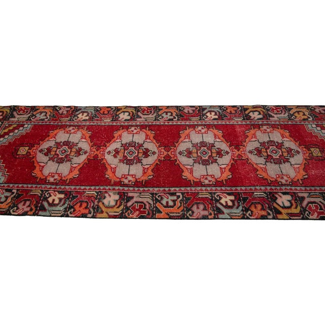 Vintage Red Turkish Runner-2′10″ × 9′5″ For Sale - Image 4 of 7