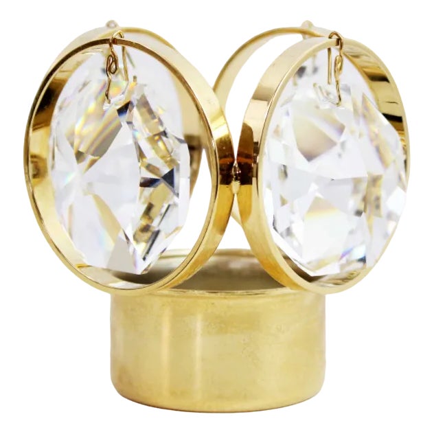 Gold Plated and Crystal Candleholder from Palwa, Unkns For Sale