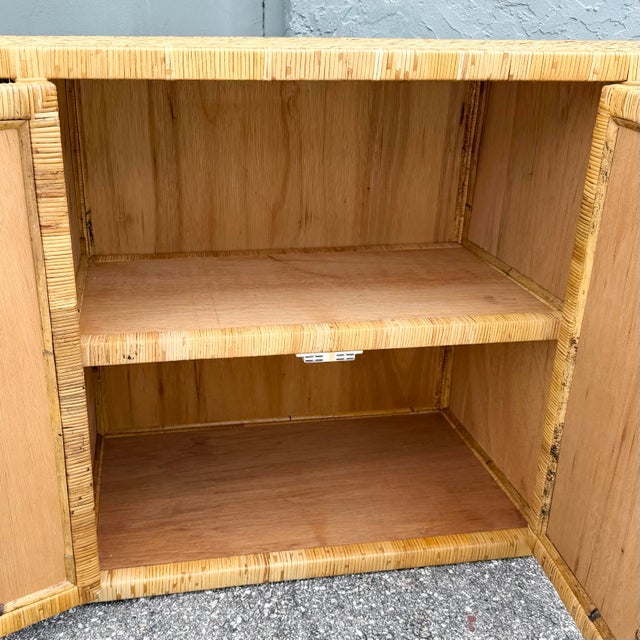 Vintage Boho Chic Blonde Wicker Credenza For Sale - Image 4 of 10