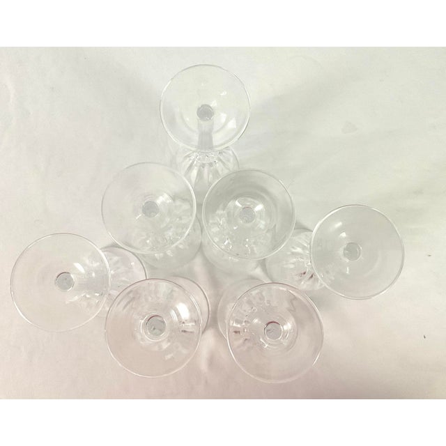 Late 20th Century D’Arques , France-“Castel” Cut Crystal Cordial Glasses – Set of Seven For Sale - Image 4 of 5