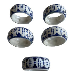 Blue and White Napkin Rings For Sale