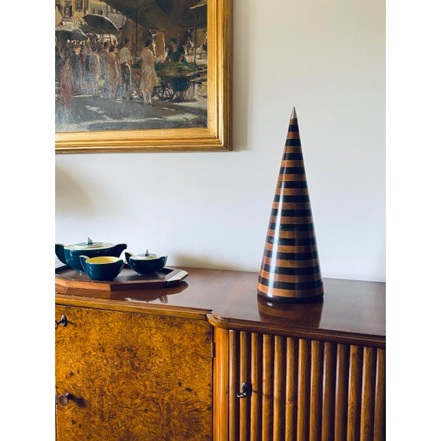 Wood Conic Solid Wood Sculpture, Salmistraro Italy 1970s For Sale - Image 7 of 13