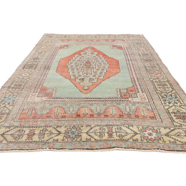 Traditional Vintage Turkish Oushak Rug, 04'07 X 08'06 For Sale - Image 3 of 10