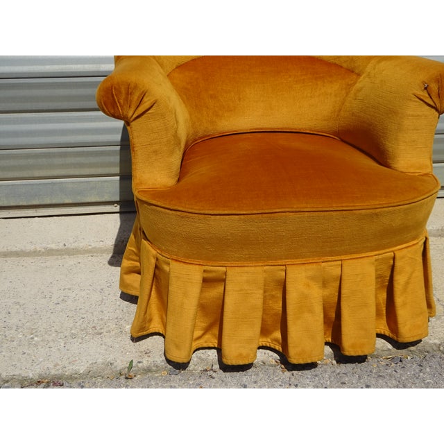 Antique Toadstool Armchair in Silky Yellow Velvet, 1950s For Sale - Image 18 of 18