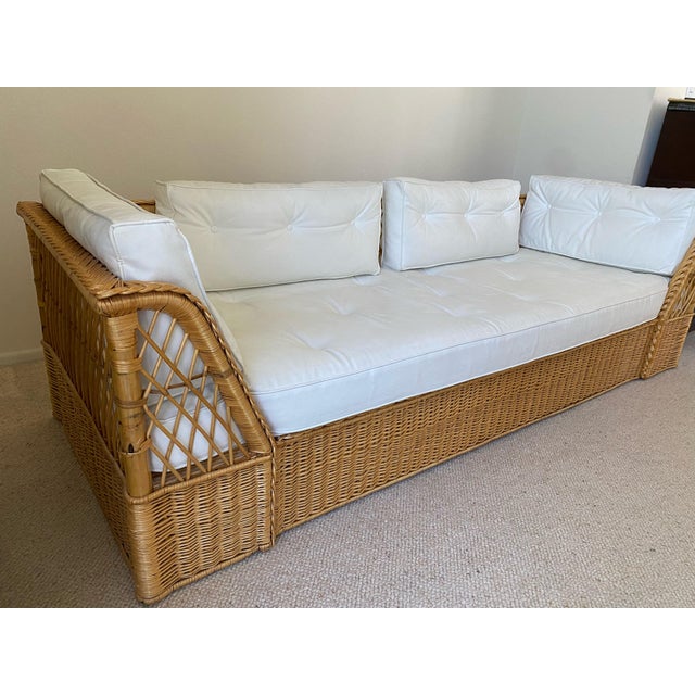 1970s McGuire Company Wicker Rattan Couch, 1970s For Sale - Image 5 of 10