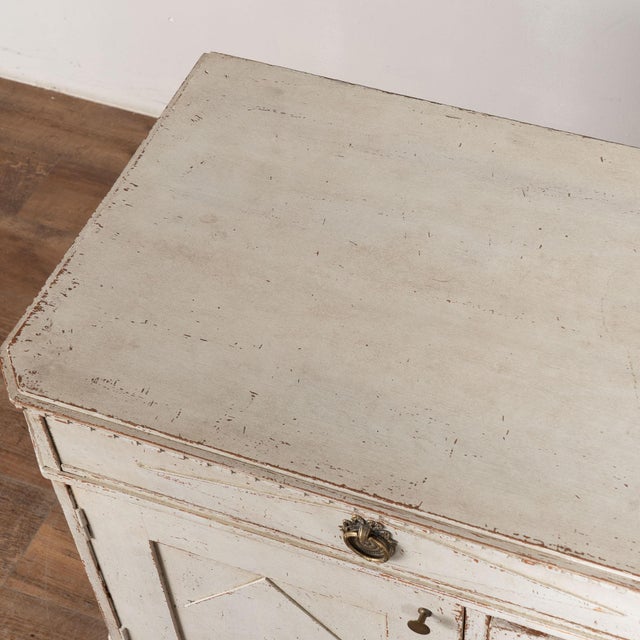 Mid 19th Century 19th Century White Swedish Gustavian Style Sideboard Buffet For Sale - Image 5 of 15