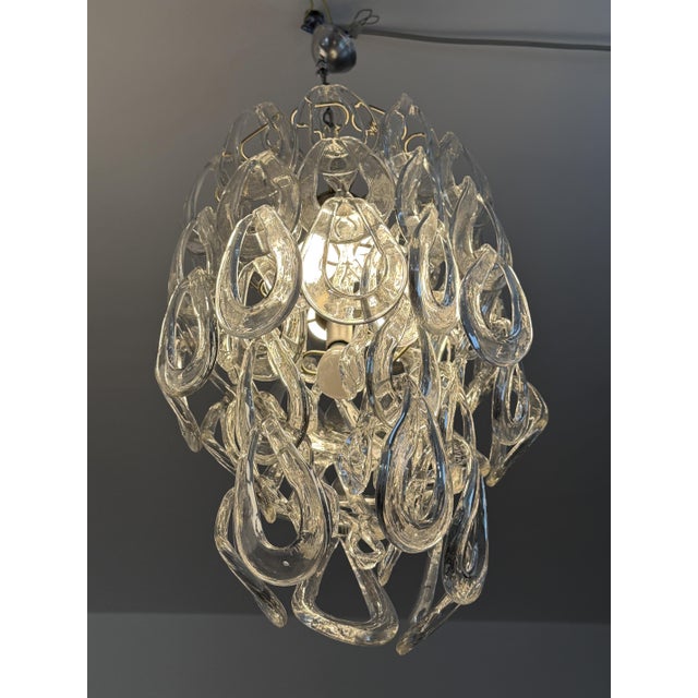 Five-Light Murano Glass Pendant Light by Angelo Mangiarotti for Vistosi, 1967 For Sale - Image 11 of 11