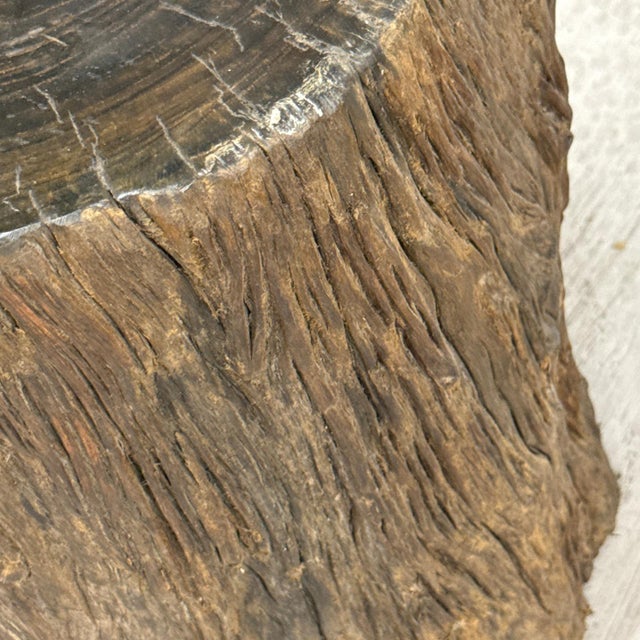 Mid 20th Century Rustic Textured Free-Form Reclaimed Tree Trunk Side Pedestal For Sale - Image 9 of 9