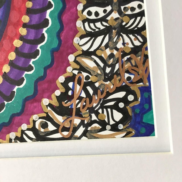 Framed Abstract "Behind the Tapestry" Mixed Media on Paper by Laurel Rosenberg For Sale In Los Angeles - Image 6 of 6