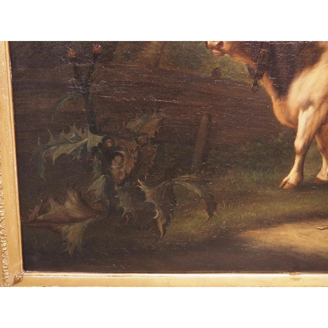 Antique Dutch Oil on Board Painting of Cattle, Signed and Dated 1858 For Sale - Image 12 of 13