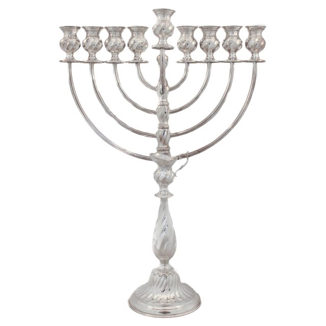 Metal Modern Sterling Menorah For Sale - Image 7 of 7