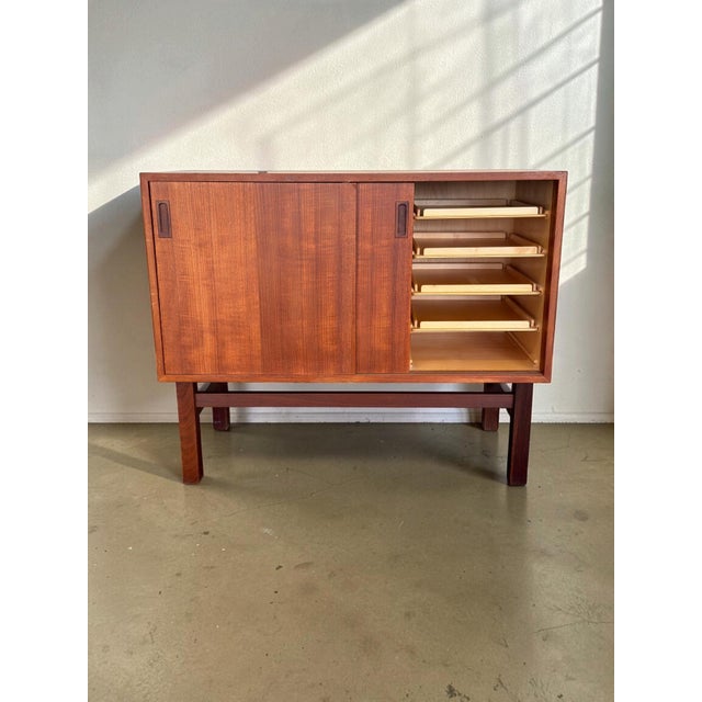 Vintage Danish Teak Sideboard with Sliding Doors, 1960s For Sale - Image 17 of 18