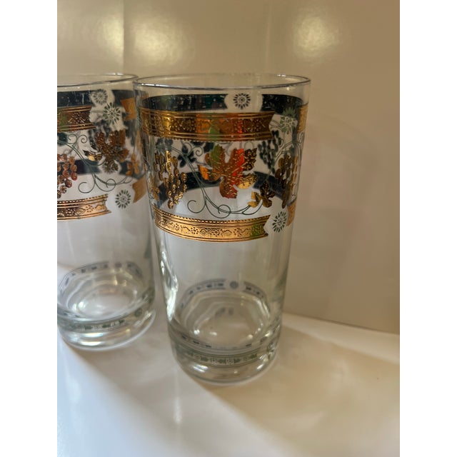 1970s Hollywood Regency 22kt Gold Briard Style Highball Cocktail Glasses - Pair For Sale - Image 10 of 10